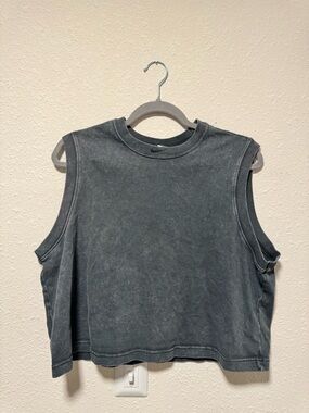 Nike Distressed Grey Sleeveless Crop Tank